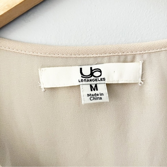 Ya Los Angeles Silk Sheer Art Deco Embroidered Sleeveless Blouse Top Size Medium - Picture 8 of 11